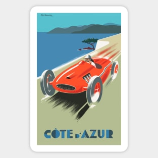 Cote d'Azur - Vintage Travel Poster Sticker